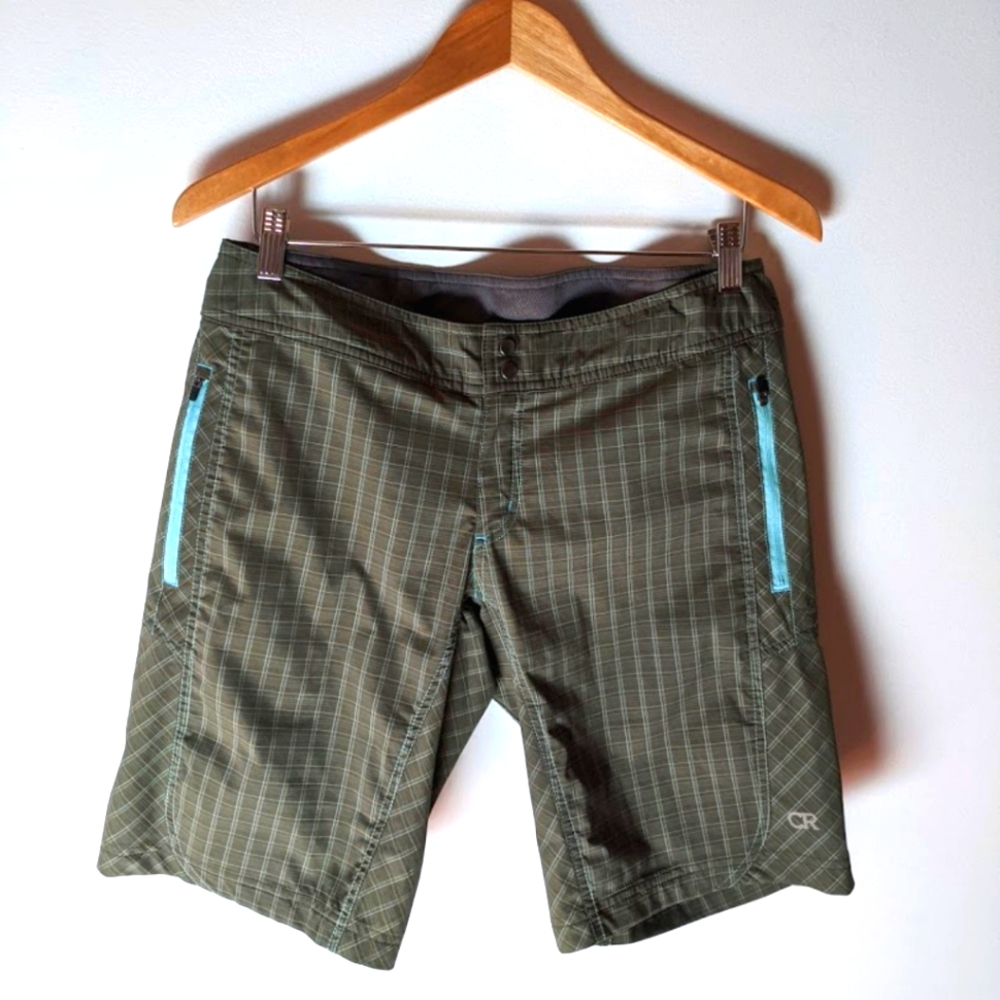 Club CR Ride Biking Shorts - Green/Blue Wms M